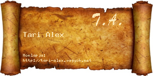 Tari Alex névjegykártya